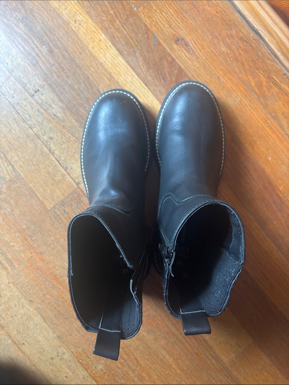 Time and Tru Black Women's Ankle Boots with Side Zipper